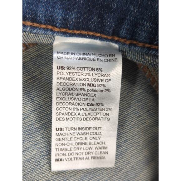 So Slimming Girlfriend Jeans 18R Embroidered Floral Slim Ankle Stretch Blue - Picture 14 of 16